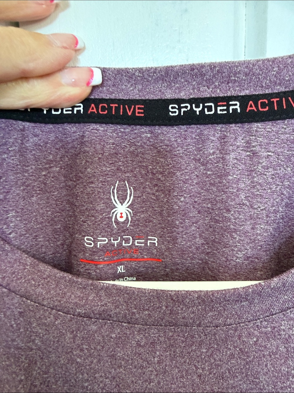 Spyder Heathered Mauve Long Sleeve Active Top - Picture 2 of 3